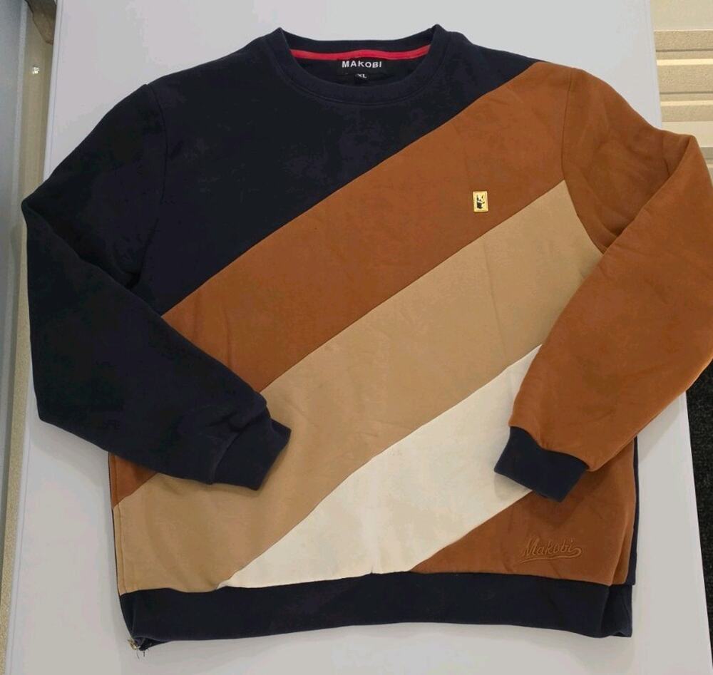 Makobi Pullover Crew Neck Sweatshirt Color Block Men’s, Size XL